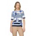 Betty Barclay - 2741 1754 T-shirt kort mouw print wit blauw beige.